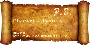 Plankovits Dominik névjegykártya